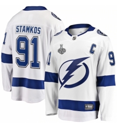 Men's Tampa Bay Lightning #91 Steven Stamkos Fanatics Branded White 2020 Stanley Cup Final Bound Away Player Breakaway Jersey