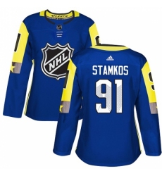 Women's Adidas Tampa Bay Lightning #91 Steven Stamkos Authentic Royal Blue 2018 All-Star Atlantic Division NHL Jersey