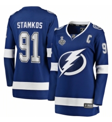 Women's Tampa Bay Lightning #91 Steven Stamkos Fanatics Branded Blue 2020 Stanley Cup Final Bound Home Player Breakaway Jersey