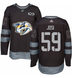 Men's Adidas Nashville Predators #59 Roman Josi Authentic Black 1917-2017 100th Anniversary NHL Jersey