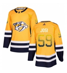 Men's Adidas Nashville Predators #59 Roman Josi Authentic Gold Drift Fashion NHL Jersey