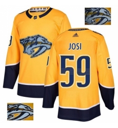 Men's Adidas Nashville Predators #59 Roman Josi Authentic Gold Fashion Gold NHL Jersey