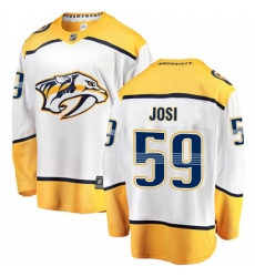 Men's Nashville Predators #59 Roman Josi Fanatics Branded White Away Breakaway NHL Jersey