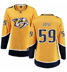 Women's Nashville Predators #59 Roman Josi Fanatics Branded Gold Home Breakaway NHL Jersey