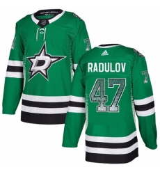 Men's Adidas Dallas Stars #47 Alexander Radulov Authentic Green Drift Fashion NHL Jersey