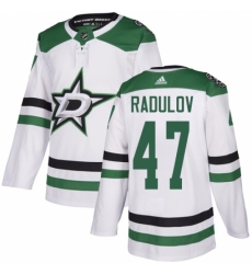 Men's Adidas Dallas Stars #47 Alexander Radulov White Road Authentic Stitched NHL Jersey