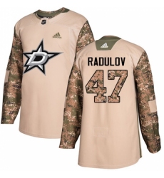 Youth Adidas Dallas Stars #47 Alexander Radulov Authentic Camo Veterans Day Practice NHL Jersey