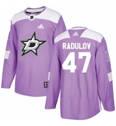 Youth Adidas Dallas Stars #47 Alexander Radulov Authentic Purple Fights Cancer Practice NHL Jersey