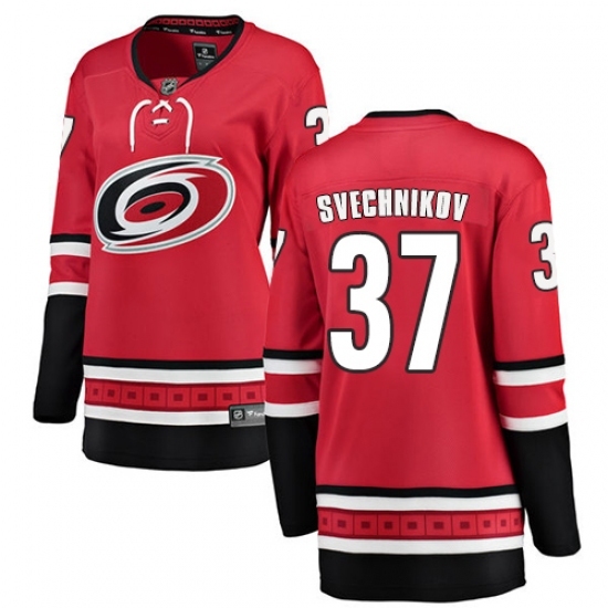 Women's Carolina Hurricanes #37 Andrei Svechnikov Authentic Red Home Fanatics Branded Breakaway NHL Jersey Women's Carolina Hurricanes #37 Andrei Svechnikov Authentic Red Home Fanatics Branded Breakaway NHL Jersey