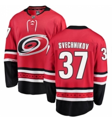 Youth Carolina Hurricanes #37 Andrei Svechnikov Authentic Red Home Fanatics Branded Breakaway NHL Jersey