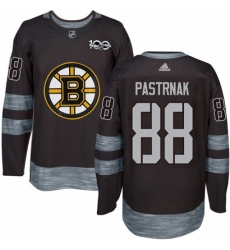Men's Adidas Boston Bruins #88 David Pastrnak Authentic Black 1917-2017 100th Anniversary NHL Jersey