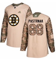 Men's Adidas Boston Bruins #88 David Pastrnak Authentic Camo Veterans Day Practice NHL Jersey