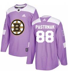 Men's Adidas Boston Bruins #88 David Pastrnak Authentic Purple Fights Cancer Practice NHL Jersey