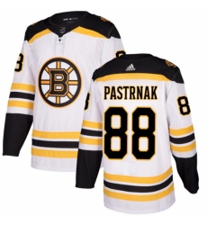 Men's Adidas Boston Bruins #88 David Pastrnak Authentic White Away NHL Jersey