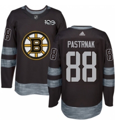 Men's Adidas Boston Bruins #88 David Pastrnak Premier Black 1917-2017 100th Anniversary NHL Jersey