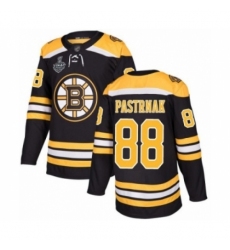 Men's Boston Bruins #88 David Pastrnak Authentic Black Home 2019 Stanley Cup Final Bound Hockey Jersey