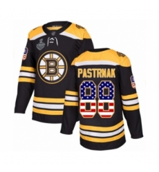 Men's Boston Bruins #88 David Pastrnak Authentic Black USA Flag Fashion 2019 Stanley Cup Final Bound Hockey Jersey