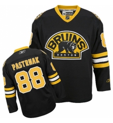 Men's Reebok Boston Bruins #88 David Pastrnak Premier Black Third NHL Jersey