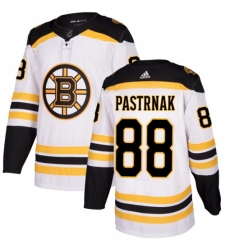 Youth Adidas Boston Bruins #88 David Pastrnak Authentic White Away NHL Jersey