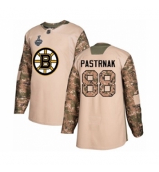 Youth Boston Bruins #88 David Pastrnak Authentic Camo Veterans Day Practice 2019 Stanley Cup Final Bound Hockey Jersey