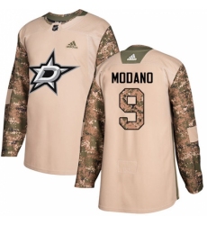 Men's Adidas Dallas Stars #9 Mike Modano Authentic Camo Veterans Day Practice NHL Jersey