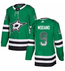 Men's Adidas Dallas Stars #9 Mike Modano Authentic Green Drift Fashion NHL Jersey