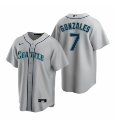 Men's Nike Seattle Mariners #7 Marco Gonzales Gray Road Stitched Baseball Jersey