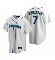 Men's Nike Seattle Mariners #7 Marco Gonzales White Home Stitched Baseball Jersey