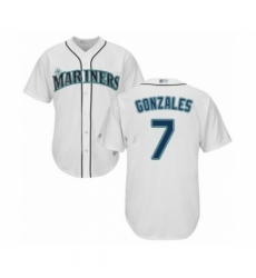 Youth Seattle Mariners #7 Marco Gonzales Authentic White Home Cool Base Baseball Player Jersey
