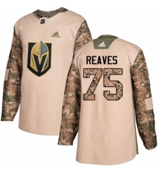 Men's Adidas Vegas Golden Knights #75 Ryan Reaves Authentic Camo Veterans Day Practice NHL Jersey