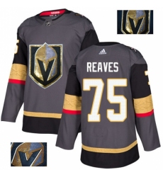 Men's Adidas Vegas Golden Knights #75 Ryan Reaves Authentic Gray Fashion Gold NHL Jersey