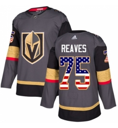 Men's Adidas Vegas Golden Knights #75 Ryan Reaves Authentic Gray USA Flag Fashion NHL Jersey