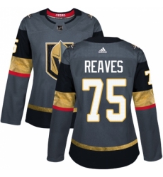 Women's Adidas Vegas Golden Knights #75 Ryan Reaves Authentic Gray Home NHL Jersey