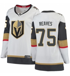 Women's Vegas Golden Knights #75 Ryan Reaves Authentic White Away Fanatics Branded Breakaway NHL Jersey