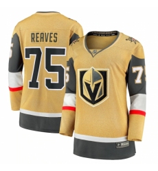 Women's Vegas Golden Knights #75 Ryan Reaves Fanatics Branded Gold 2020-21 Alternate Premier Breakaway Player Jersey