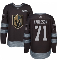 Men's Adidas Vegas Golden Knights #71 William Karlsson Authentic Black 1917-2017 100th Anniversary NHL Jersey