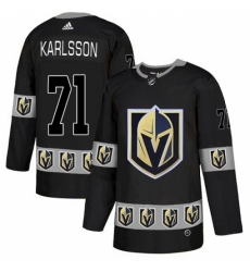 Men's Adidas Vegas Golden Knights #71 William Karlsson Authentic Black Team Logo Fashion NHL Jersey