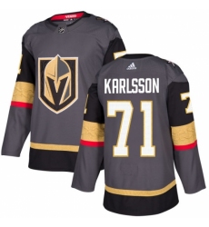 Men's Adidas Vegas Golden Knights #71 William Karlsson Authentic Gray Home NHL Jersey