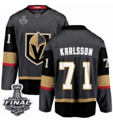 Men's Vegas Golden Knights #71 William Karlsson Authentic Black Home Fanatics Branded Breakaway 2018 Stanley Cup Final NHL Jersey
