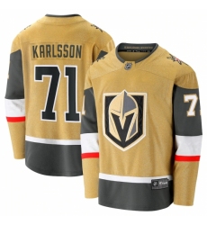 Men's Vegas Golden Knights #71 William Karlsson Fanatics Branded Gold 2020-21 Alternate Premier Breakaway Player Jersey