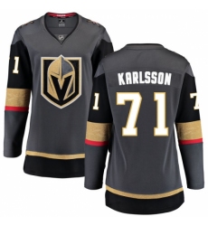 Women's Vegas Golden Knights #71 William Karlsson Authentic Black Home Fanatics Branded Breakaway NHL Jersey