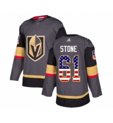 Men's Vegas Golden Knights #61 Mark Stone Authentic Gray USA Flag Fashion Hockey Jersey