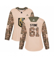 Women's Vegas Golden Knights #61 Mark Stone Authentic Camo Veterans Day Practice Hockey Jersey