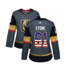 Women's Vegas Golden Knights #61 Mark Stone Authentic Gray USA Flag Fashion Hockey Jersey