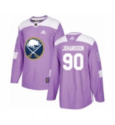 Men's Buffalo Sabres #90 Marcus Johansson Authentic Purple Fights Cancer Practice Hockey Jersey
