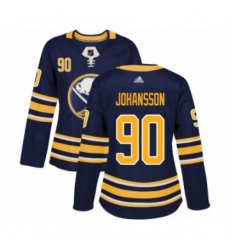 Women's Buffalo Sabres #90 Marcus Johansson Authentic Navy Blue Home Hockey Jersey