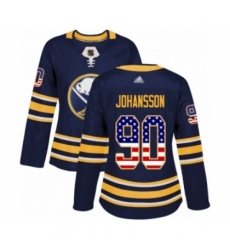 Women's Buffalo Sabres #90 Marcus Johansson Authentic Navy Blue USA Flag Fashion Hockey Jersey