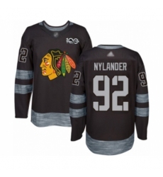 Men's Chicago Blackhawks #92 Alexander Nylander Authentic Black 1917-2017 100th Anniversary Hockey Jersey