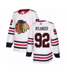 Men's Chicago Blackhawks #92 Alexander Nylander Authentic White Away Hockey Jersey