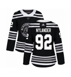 Women's Chicago Blackhawks #92 Alexander Nylander Authentic Black 2019 Winter Classic Hockey Jersey